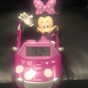 Mickey Mouse Pink polk.singing car alarm clock